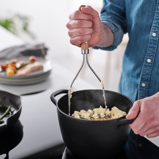 IKEA VARDAGEN - patates ezici, 30 cm (paslanmaz çelik-kayın) paslanmaz çelik-kayın