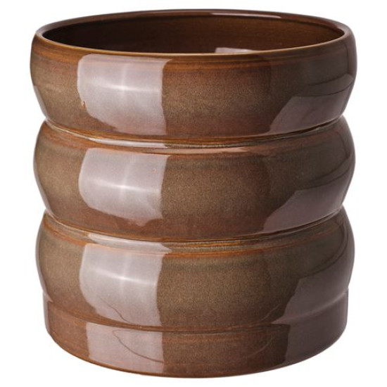 ikea-hasselbukett-seramik-saksı-15-cm-yeşil-kahverengi