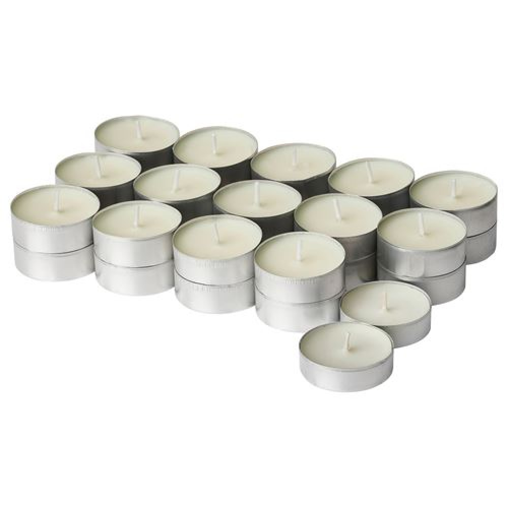 IKEA SILKESTRÄD - kokulu tealight mum, 3.5 saat (kırık beyaz)