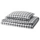 IKEA EKTANDVINGE - tek kişilik nevresim seti, 150x200/50x60 cm (beyaz siyah-kareli) beyaz siyah-kareli