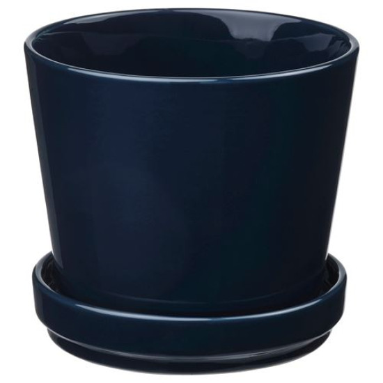 ikea-klotlönn-seramik-saksı-12-cm-mavi-siyah-mavi-siyah