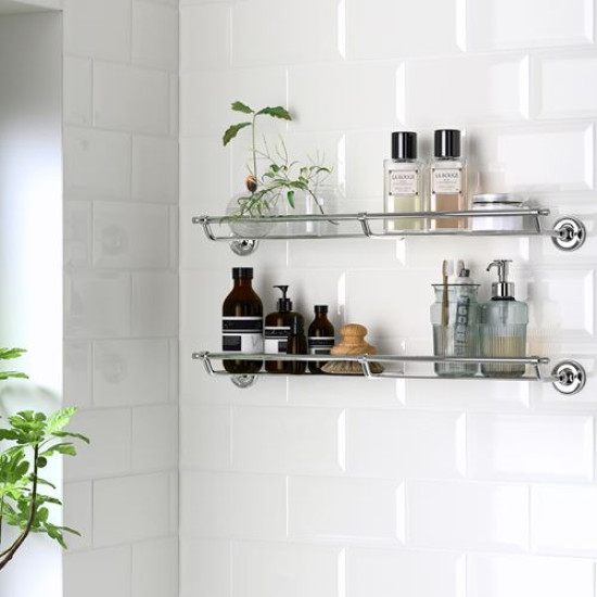 IKEA BROFJÄRDEN - banyo rafı, 60x6 cm (krom görünümlü) krom görünümlü