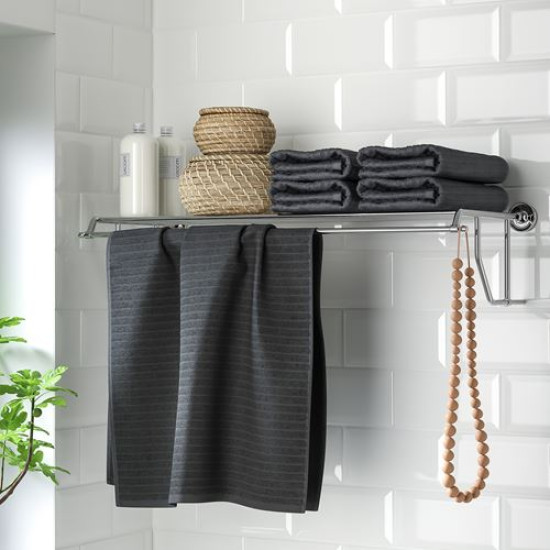 IKEA BROFJÄRDEN - banyo rafı, 75x29 cm (krom görünümlü) krom görünümlü