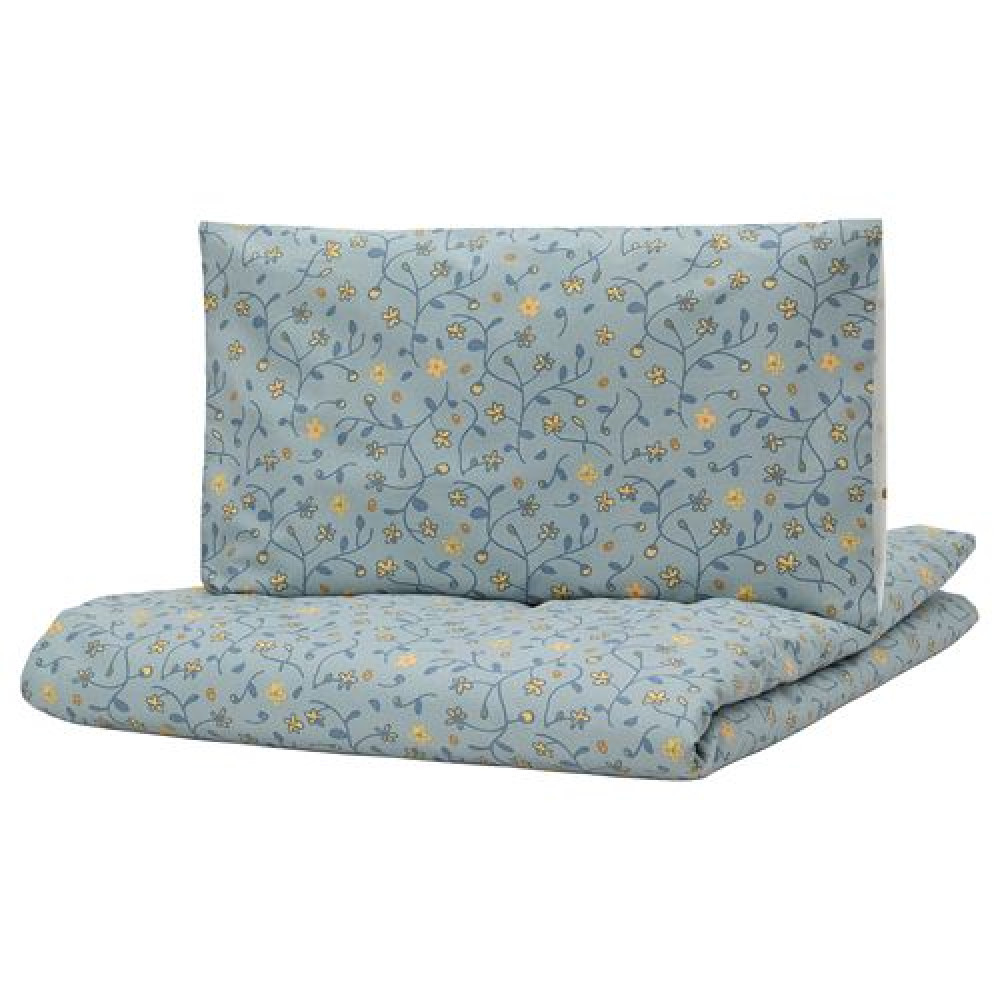 IKEA GULDVÄVARE - bebek nevresim takımı, 110x125/35x55 cm (mavi-beyaz)