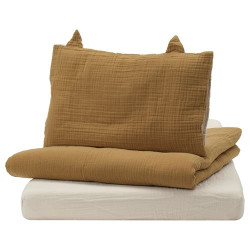 IKEA GULDVÄVARE - bebek nevresim takımı, 60x120 cm (koyu sarı-bej)
