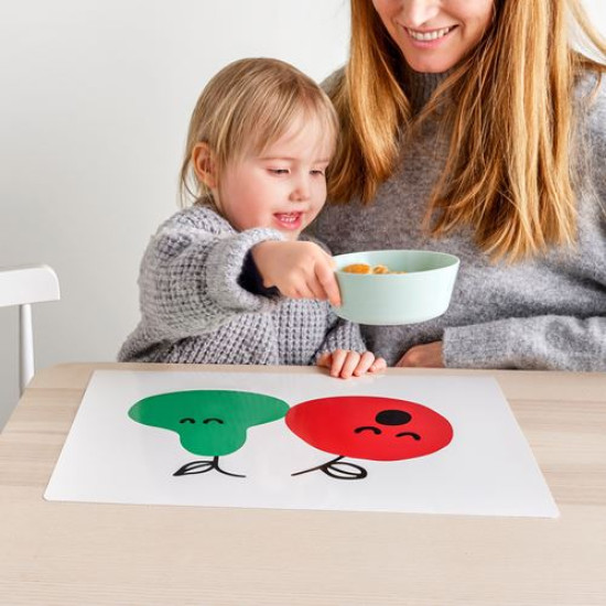 IKEA GRÖNFINK - çocuk amerikan servisi, 30x40 cm (kırmızı-yeşil)