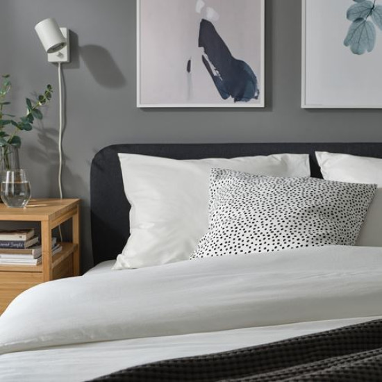 IKEA BJÖRKGRAMAL - kırlent kılıfı, 50x50 cm (beyaz-siyah) beyaz-siyah