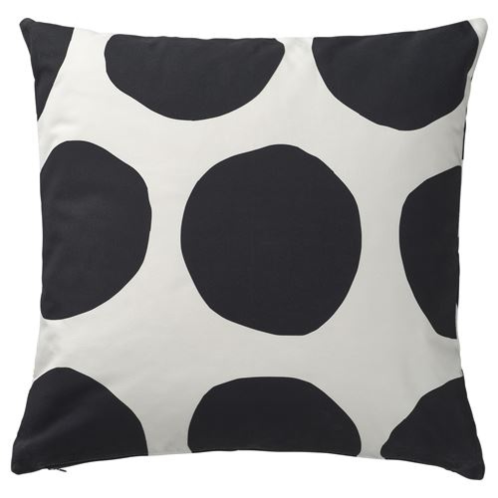 IKEA BLAMUNKAR - kırlent kılıfı, 50x50 cm (beyaz-siyah)