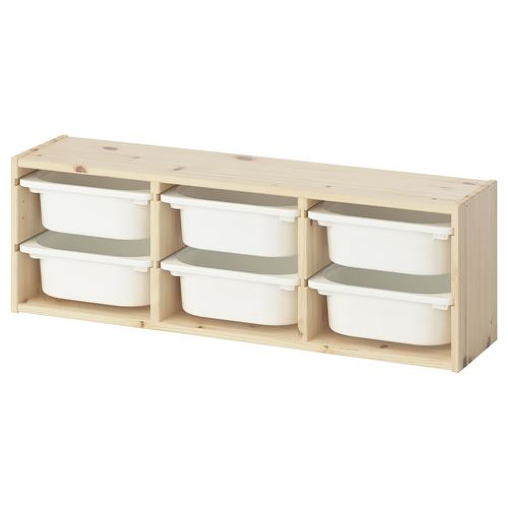 IKEA TROFAST - çocuk duvar rafı, 93x21x30 cm (çam-beyaz)