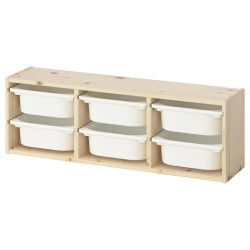 IKEA TROFAST - çocuk duvar rafı, 93x21x30 cm (çam-beyaz)