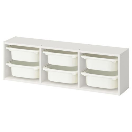 IKEA TROFAST - çocuk duvar rafı, 99x21x30 cm (beyaz)