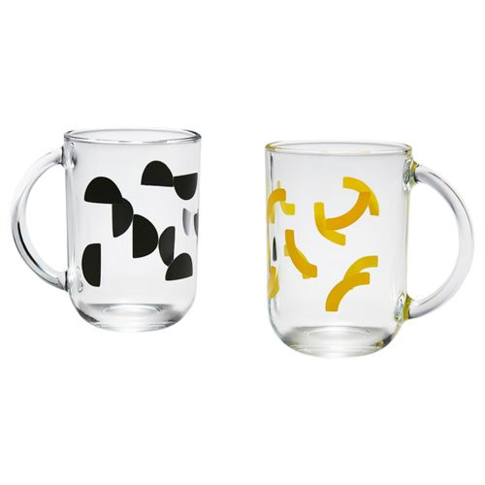IKEA SKEDSTÖR - kupa seti, 30 cl (sarı-siyah)