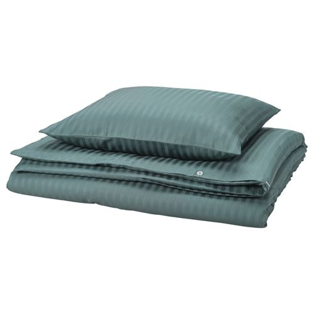 IKEA NATTJASMIN - tek kişilik nevresim seti, 150x200/50x60 cm (mavi-yeşil)