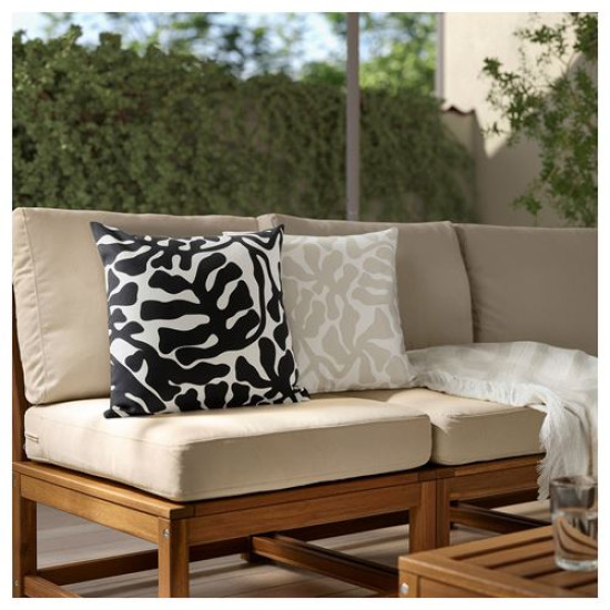 IKEA GRÖNKNAVEL - kırlent kılıfı, 50x50 cm (siyah-beyaz)