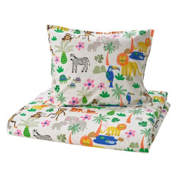 IKEA NATTHAGER - çocuk nevresim takımı, 150x200/50x60 cm (çok renkli)