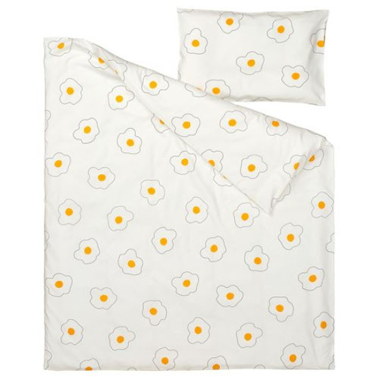 IKEA ÖGONLOCKSMAL - bebek nevresim takımı, 60x120 cm (beyaz-sarı) beyaz-sarı