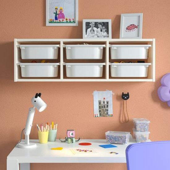 IKEA TROFAST - çocuk duvar rafı, 99x21x30 cm (beyaz)