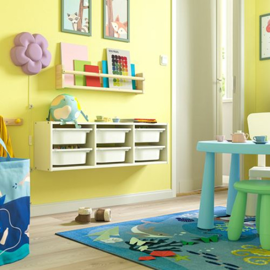 IKEA TROFAST - çocuk duvar rafı, 99x21x30 cm (beyaz)