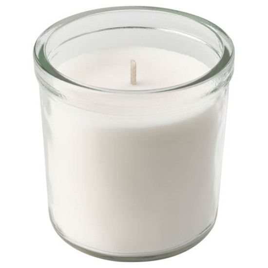IKEA TRADCYPRESS - bardakta kokulu mum, 40 saat (beyaz)