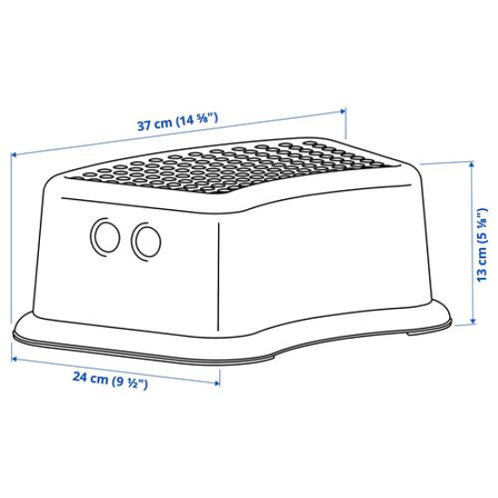 IKEA FÖRSIKTIG - çocuk basamağı, 37x13 cm (beyaz-turkuaz)
