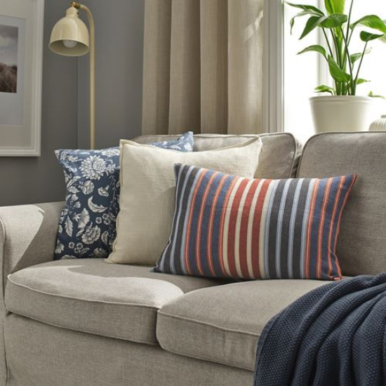 IKEA KORALLBUSKE - kırlent kılıfı, 40x58 cm (mavi-kırmızı) mavi-kırmızı