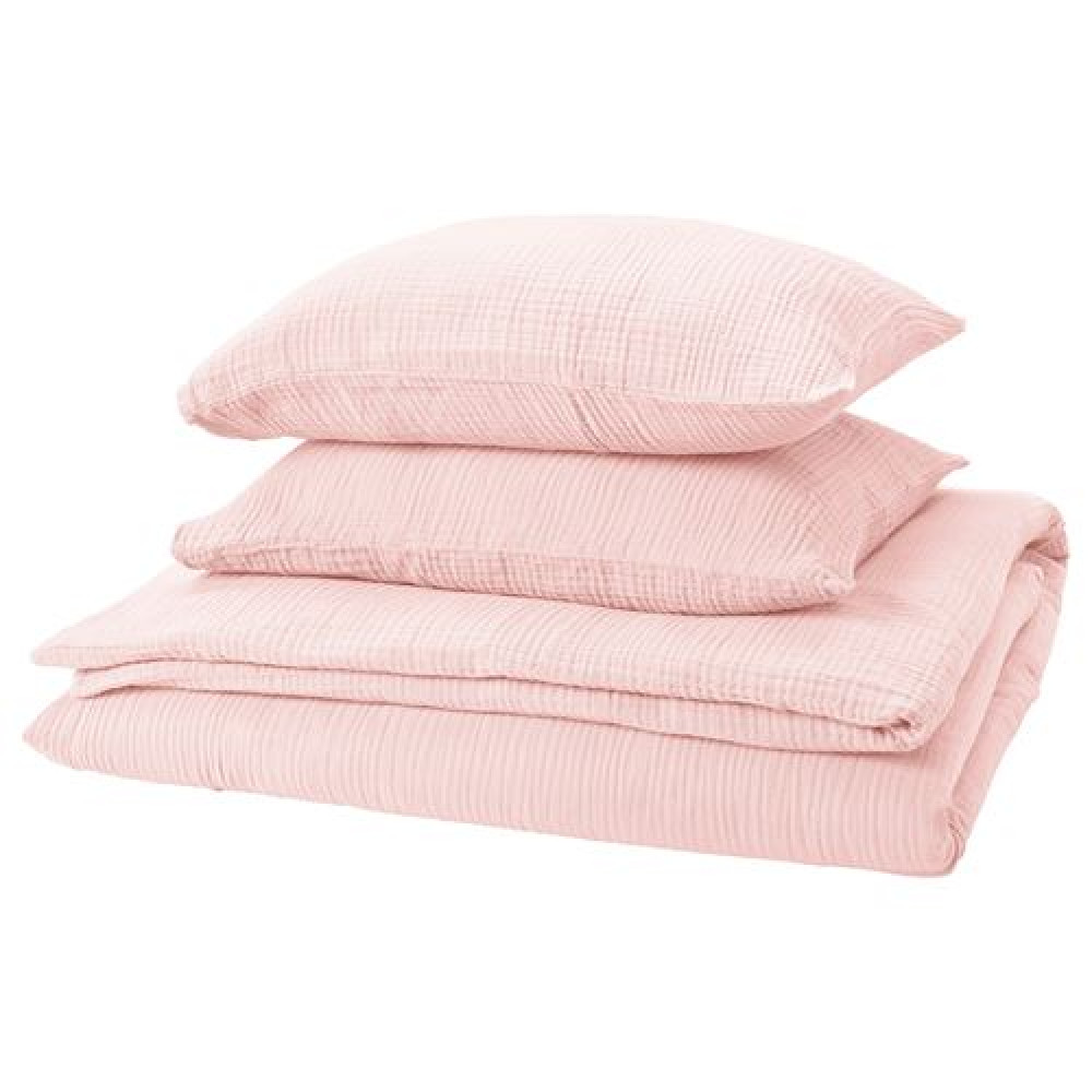 IKEA SCHERSMIN - çift kişilik nevresim seti, 240x220/50x60 cm (uçuk pembe)