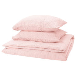 IKEA SCHERSMIN - çift kişilik nevresim seti, 240x220/50x60 cm (uçuk pembe)