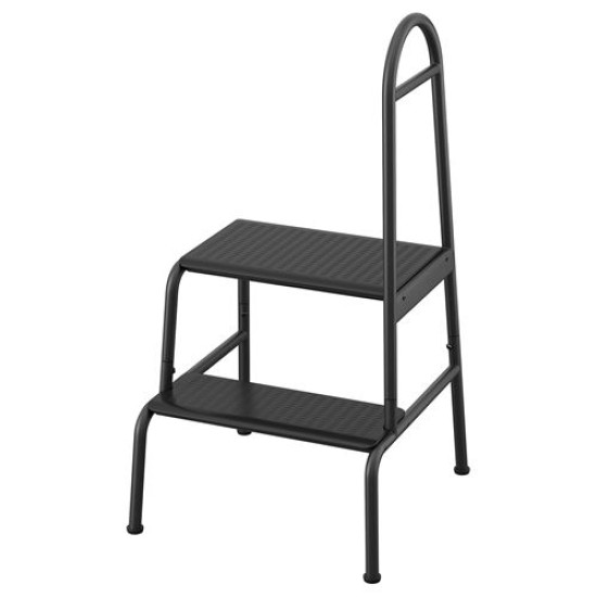 IKEA BÄSINGEN - tırabzanlı basamaklı tabure (antrasit) antrasit