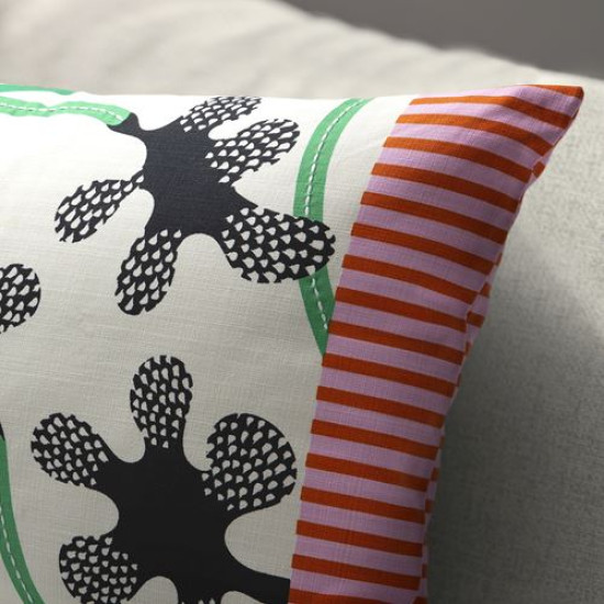 IKEA MÄVINN - kırlent kılıfı, 40x58 cm (kırık beyaz-siyah) kırık beyaz-siyah