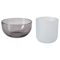 IKEA TALLTITA - tealight mumluk (gri-buzlu cam)