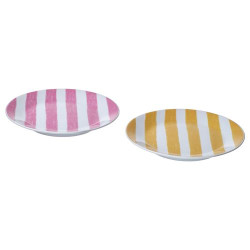 IKEA KLIPPAKLEJA - tatlı tabağı seti, 15 cm (desenli-sarı/pembe)