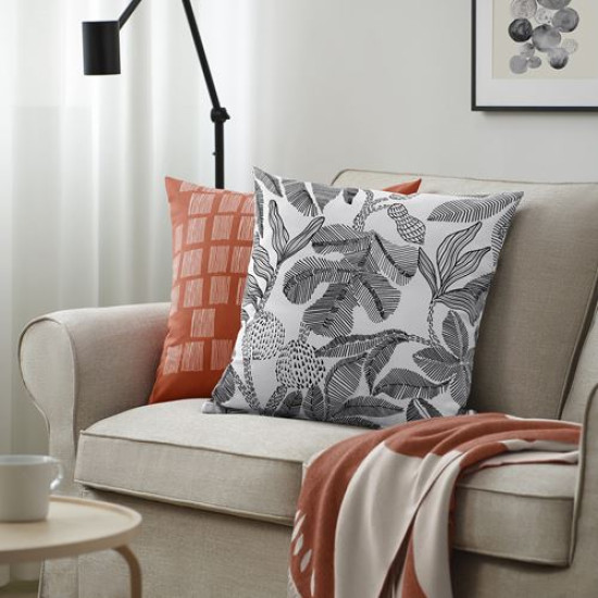 IKEA BROKDRACENA - kırlent kılıfı, 50x50 cm (siyah-beyaz)