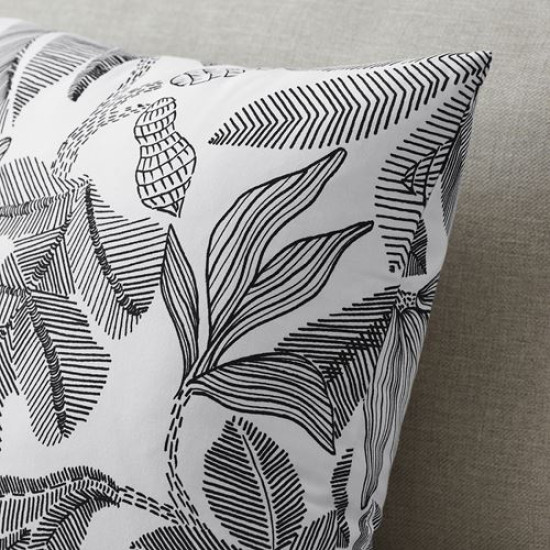 IKEA BROKDRACENA - kırlent kılıfı, 50x50 cm (siyah-beyaz)