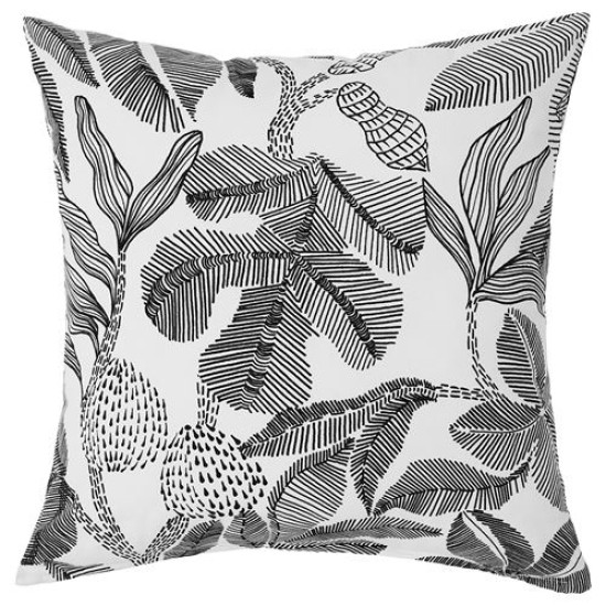IKEA BROKDRACENA - kırlent kılıfı, 50x50 cm (siyah-beyaz)