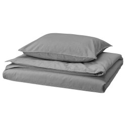 IKEA ÄNGSLILJA - tek kişilik nevresim seti, 150x200/50x60 cm (gri)