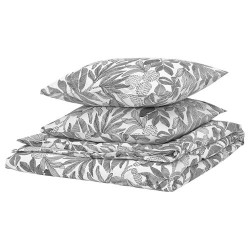 IKEA BROKDRACENA - çift kişilik nevresim seti, 240x220/50x60 cm (siyah-beyaz)