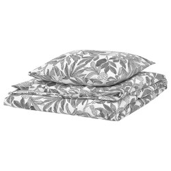 IKEA BROKDRACENA - tek kişilik nevresim seti, 150x200/50x60 cm (siyah-beyaz)