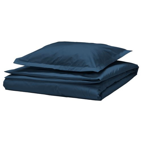 IKEA HAMPFLOCKEL - tek kişilik nevresim seti, 150x200/50x60 cm (koyu mavi) koyu mavi
