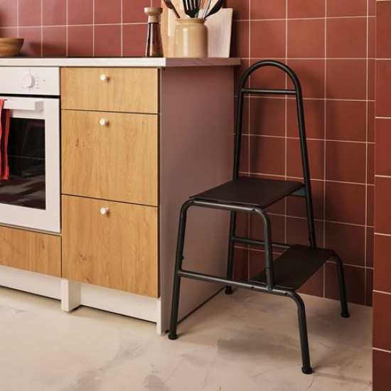IKEA BÄSINGEN - tırabzanlı basamaklı tabure (antrasit) antrasit
