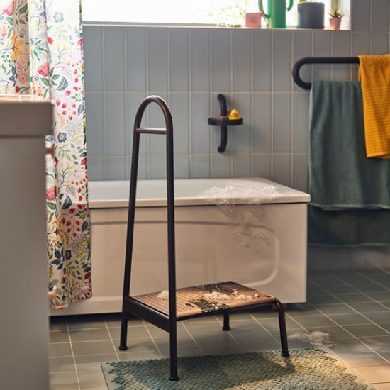 IKEA BÄSINGEN - tırabzanlı basamaklı tabure (antrasit)