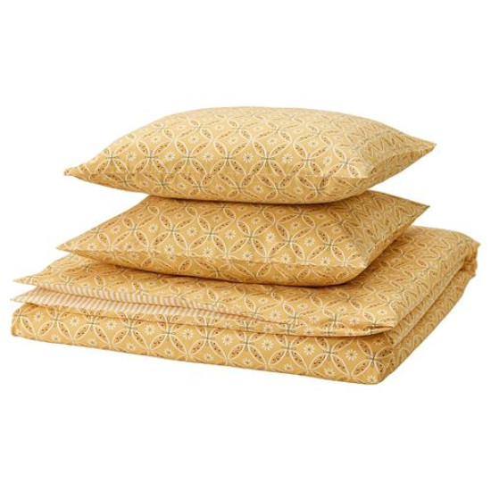 ikea-hamnsenap-çift-kişilik-nevresim-seti-240x220-50x60-cm-sarı-çok-renkli-sarı-çok-renkli