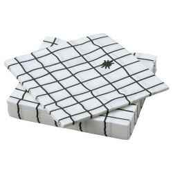 IKEA KUSTFYR - desenli peçete, 33x33 cm (beyaz-siyah)