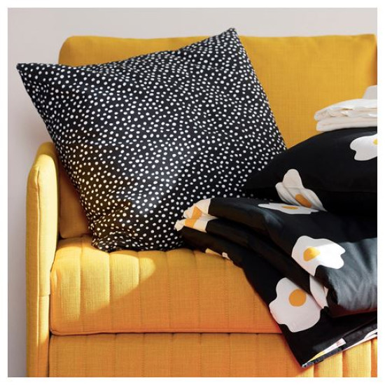 IKEA BJÖRKGRAMAL - kırlent kılıfı, 50x50 cm (siyah-beyaz)