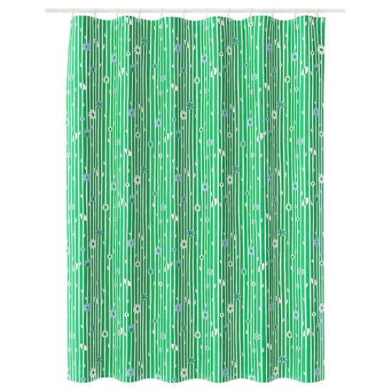 IKEA BOLLBUDDLEJA - duş perdesi, 180x200 cm (yeşil-çiçek deseni)