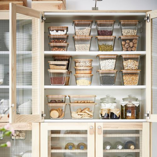 IKEA 365+ - kapaklı cam saklama kabı, 600 ml (cam-bambu) cam-bambu