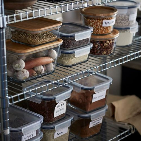 IKEA 365+ - kapaklı cam saklama kabı, 600 ml (cam-plastik) cam-plastik