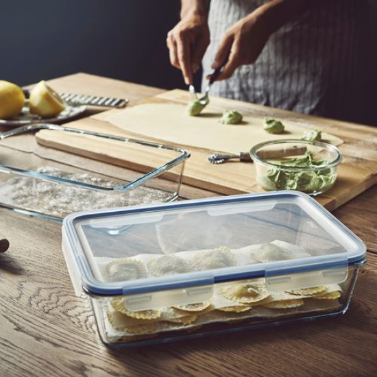 IKEA 365+ - kapaklı cam saklama kabı, 3,1 lt (cam-plastik) cam-plastik