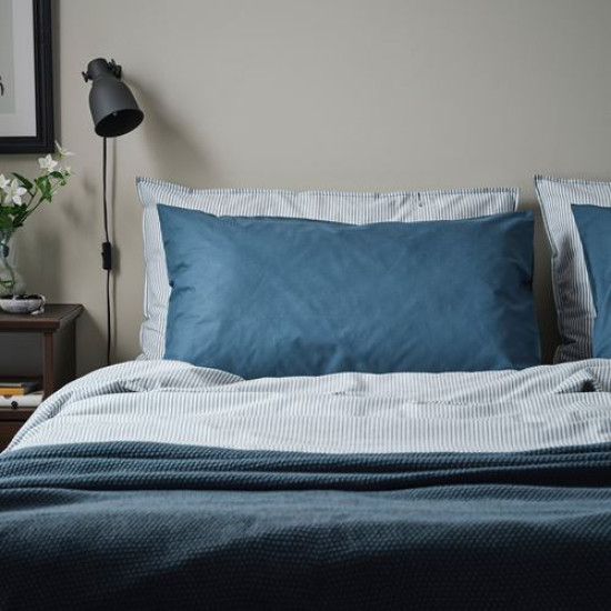 IKEA DVALA - 2'li yastık kılıfı, 50x60 cm (mavi) mavi