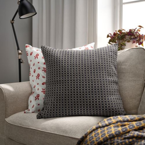 IKEA BRUNNYCKLAR - kırlent kılıfı, 50x50 cm (koyu yeşil-siyah)