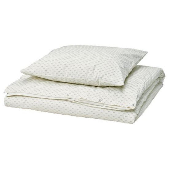 ikea-bandknippe-tek-kişilik-nevresim-seti-150x200-50x60-cm-beyaz-yeşil-beyaz-yeşil